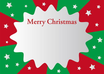 赤と緑のキラキラクリスマスフレーム素材20b