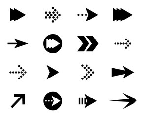 Set of black vector arrows.