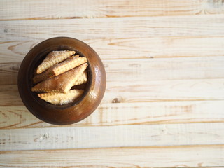 shortbread cookies in a clay pot christmas present