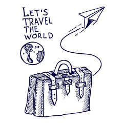 Let's travel the world, doodle