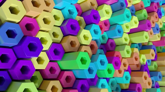 4K Abstract Honeycomb Grid. Seamless Loop