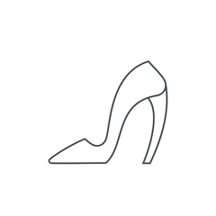 Female shoe with high heel. Elegant black slipper with spike heel on while background. Vector illustration. Good for wrapping, print, wallpaper.