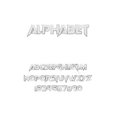 Set of letters and numbers of the English alphabet