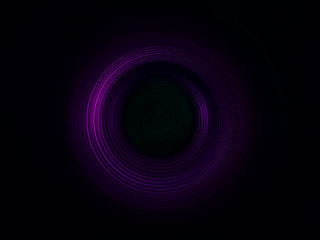 Purple light effects on round placeholder for your text on dark background.