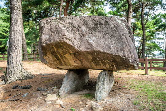 Dolmen of table type called Chief Dolmen at Gochang dolmens site South Korea