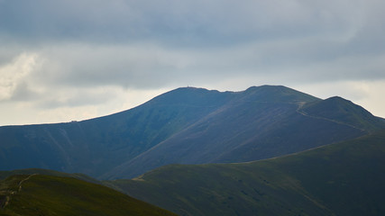 Fototapeta premium Mountain view, endless hills, scenery