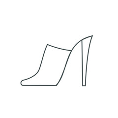 Female shoe with high heel. Elegant black slipper with spike heel on while background. Vector illustration. Good for wrapping, print, wallpaper.