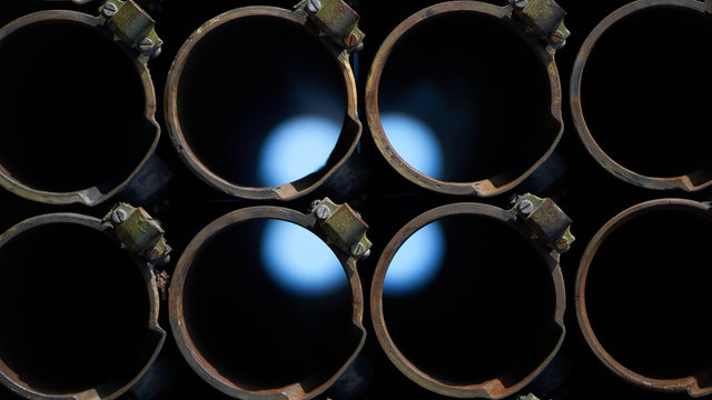 Industrial pipeline pattern on the black background