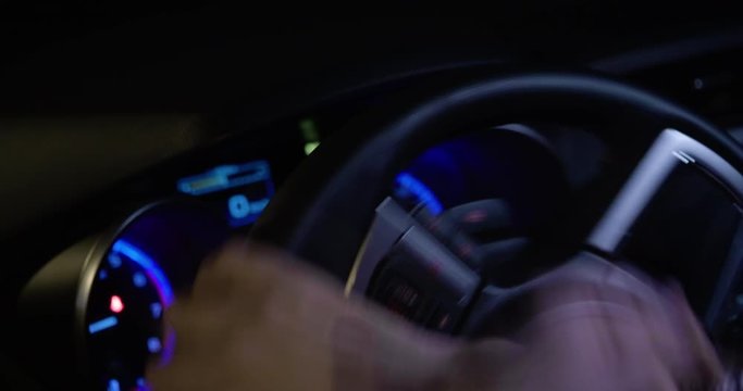 4K - Turn the steering wheel of a car