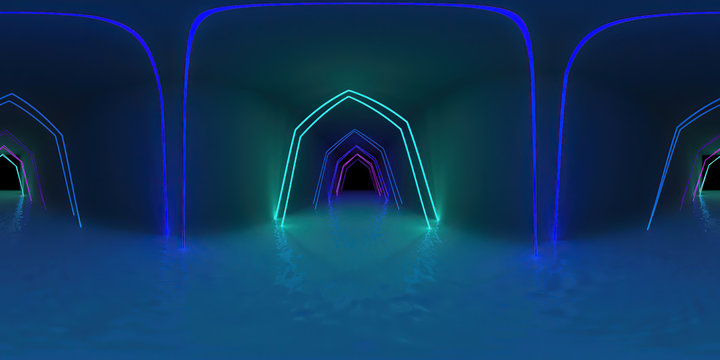 3d illustration, 3d rendering, vr 360 panorama abstract images of the geometry background