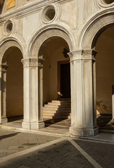 arches and columns of the courtyard of the Doge's Palace, Palazzo Ducale