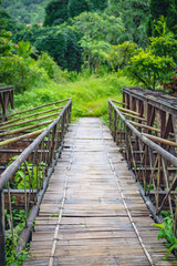 Obraz premium mine bridge at Etong village the hidden village in the mist at kanchanaburi city Thailand.Pilok mine The Old mine near the Thai-Myanmar border