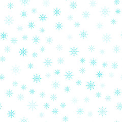 christmas pattern snowflake background blue on white