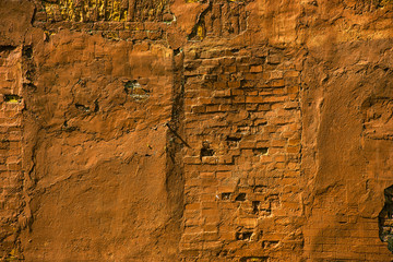 Shabby old yellow wall surface