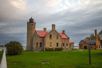 Fototapeta na wymiar Mackinaw Point Lighthouse in Mackinac City, Michigan