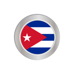 The simple flag of Cuba is isolated in official colors (blue,red and white), map pin, as the original