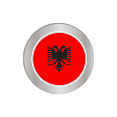 Simple Albanian flags isolated in official colors, map pins, like the original