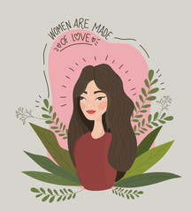 female girl power poster with leaves avatar character