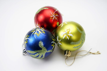 Christmas decorations isolated on a light background