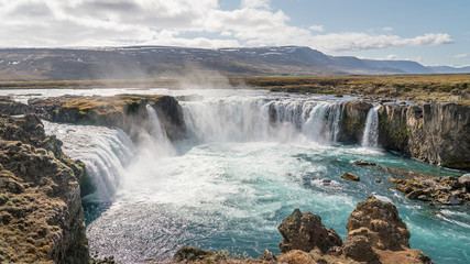 Godafoss, Waterfall of the Gods in the Myvatn district, Iceland.