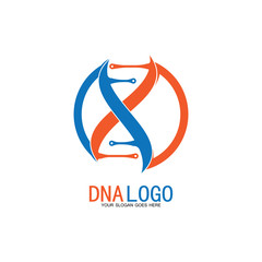 DNA vector logo design template.modern medical logotype.laboratory science icon symbol.colorful pharmacology sign-vector