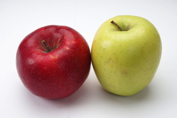 Colorful apples isolated on a light background