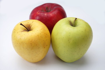 Colorful apples isolated on a light background