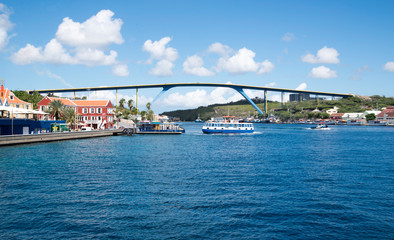 Curacao island bridge in willemstad