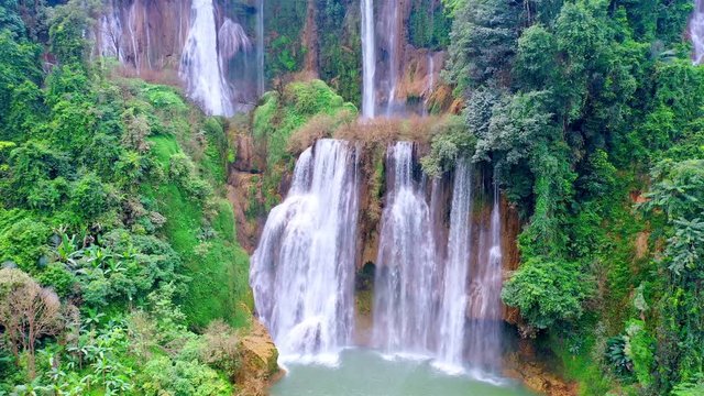 Tee lor su waterfall in Thailand at the tropical forest , Umphang District, Tak Province, Thailand