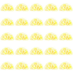 Seamless pattern with watercolor slices of lemons. Use for invitations, menus, birthdays