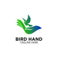 Bird with hand logo templates