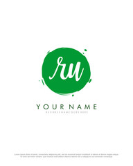 R U RU initial splash logo template vector. A logo design for company and identity business.