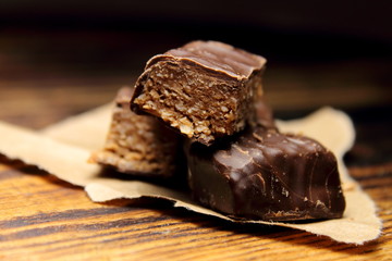 pieces of chocolate on plate