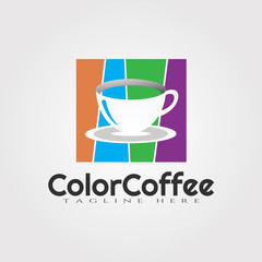 color coffee vector logo design ,food icon, illustration element