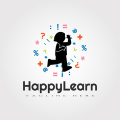 Child learn logo design, kid Education icon, illustration element -vector