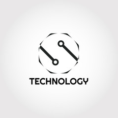 Technology logo design with letter S combination, illustration element