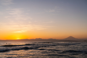 湘南（鵠沼海岸）からの富士山