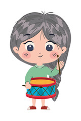 Isolated girl cartoon with toy vector design