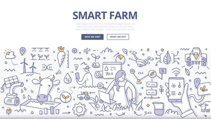 Smart Farm Doodle Concept