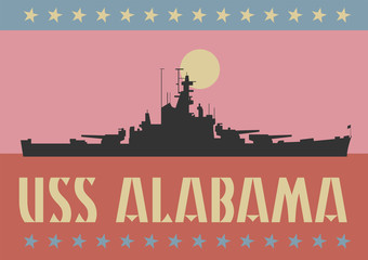 USS Alabama battleship in Mobile Bay