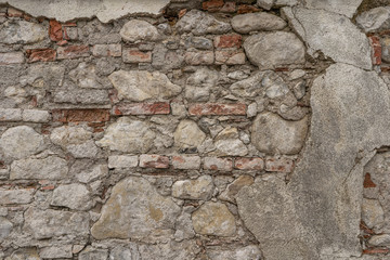 The texture of the old masonry. Old wall as background