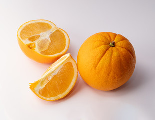 Fototapeta premium Fresh oranges isolated on white background