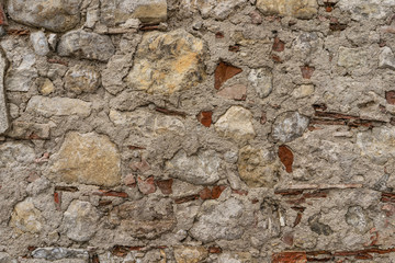 The texture of the old masonry. Old wall as background