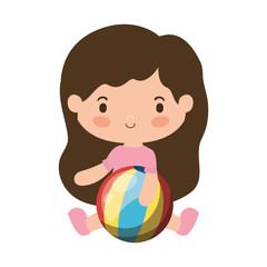 Isolated girl cartoon with toy vector design