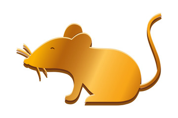 Isolated gold mouse vector design