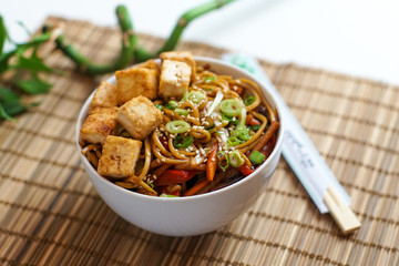 Asian food in a restaurant