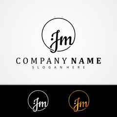 J M JM initial symbol signature vector design with different color