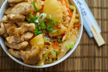 Asian food in a restaurant