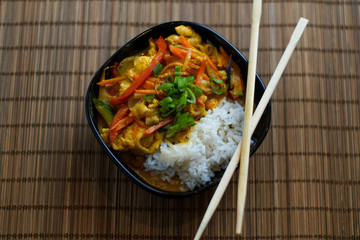 Asian food in a restaurant