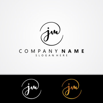 J M JM initial symbol signature vector design with different color